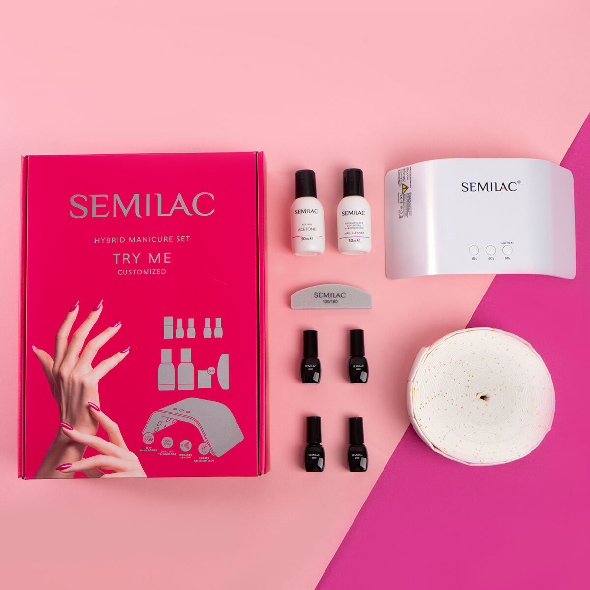 Set de manicura semipermanente Semilac - LOVE ME Customized 
